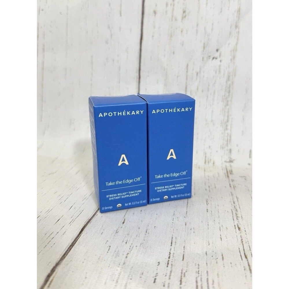 Apothekary Take The Edge Off Stress Relief Tincture Drops 15mL Set of 2 NEW